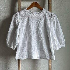 Abercrombie & Fitch Eyelet White Boho Top sz: Small